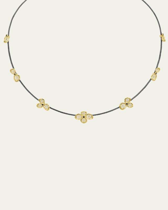 Forget Me Not Diamond Pave Single Wire Necklace